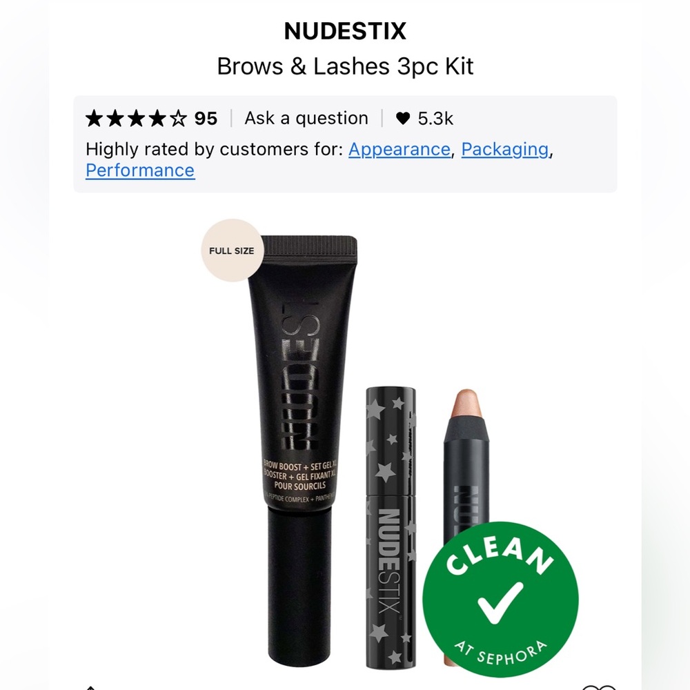 NUDESTIX Brow Gel and Eye Makeup Set
